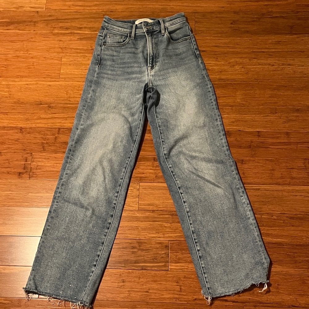 Hidden Logan Baggy Dad jeans. High waist wide-Leg Jeans in Faded Blue